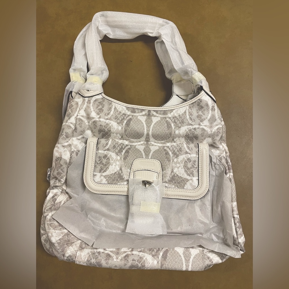 Coach Limited Edition Combo Snake C Print Hobo grey & cream NWT 🎉Host Pick x2🎉